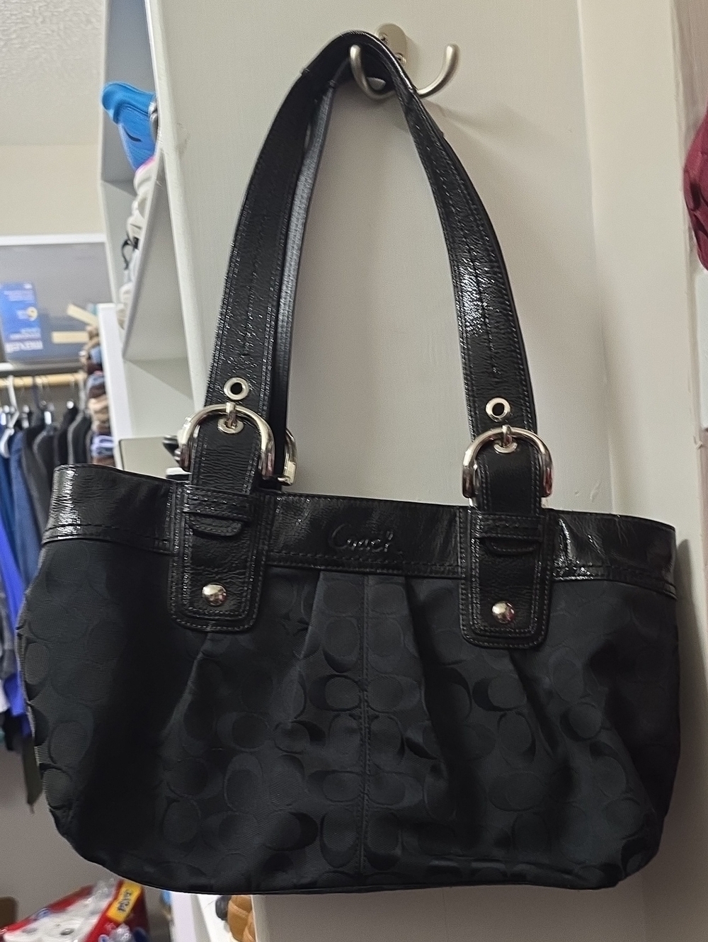 Coach Black Signature Shoulder Bag